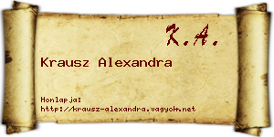 Krausz Alexandra névjegykártya