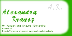 alexandra krausz business card